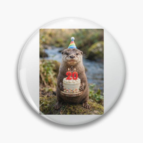 Item preview, Otter 20th birthday cute adorable cake party baby kawaii designed and sold by CheeseBlueprint.