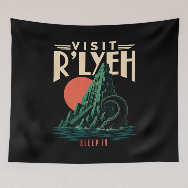 Item preview, Lovecraft Visit R'lyeh - Sleep-In Travel Poster designed and sold by Fenay Designs.