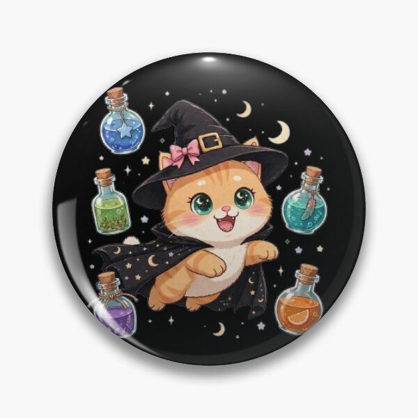 Item preview, Cute Halloween Witch Cat Potion Bottles Magic designed and sold by Moody Vibes Studio.