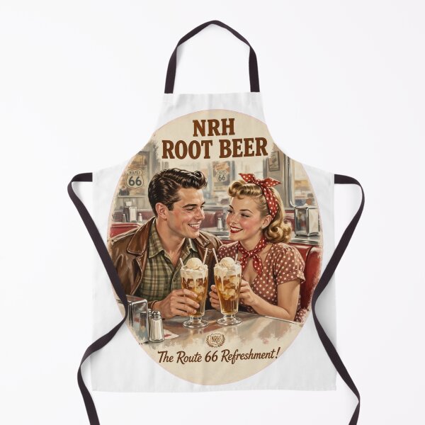 Item preview, NRH Root Beer The Route 66 Refreshment Vintage Diner Couple Root Beer Float Sign designed and sold by Normandy Road Heritage.