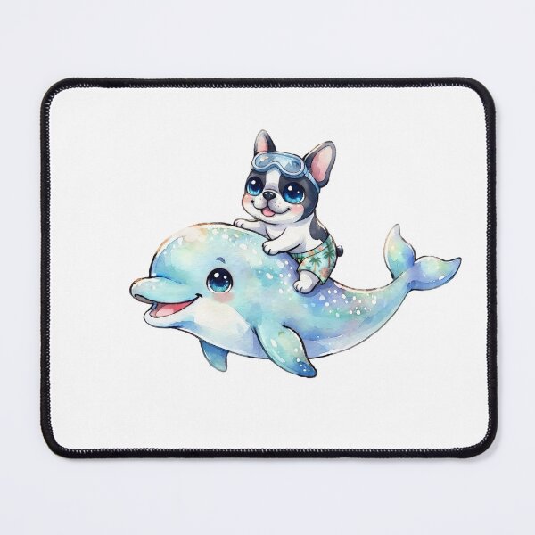 Item preview, Summer Fun: Puppy Riding a Dolphin designed and sold by ArtisticDesignsbyLinda.