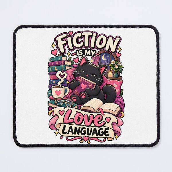 Item preview, Fiction Is My Love Language Cute Black Cat Book Lover Design designed and sold by CreativeLook25.