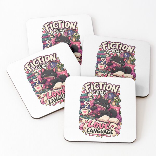 Item preview, Fiction Is My Love Language Cute Black Cat Book Lover Design designed and sold by CreativeLook25.