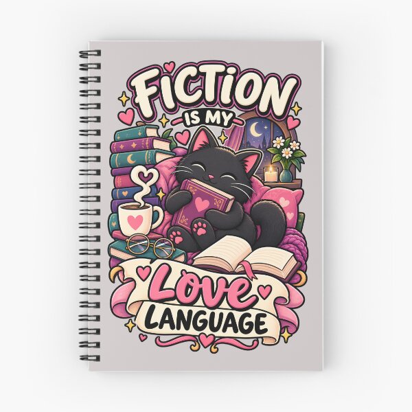 Item preview, Fiction Is My Love Language Cute Black Cat Book Lover Design designed and sold by CreativeLook25.