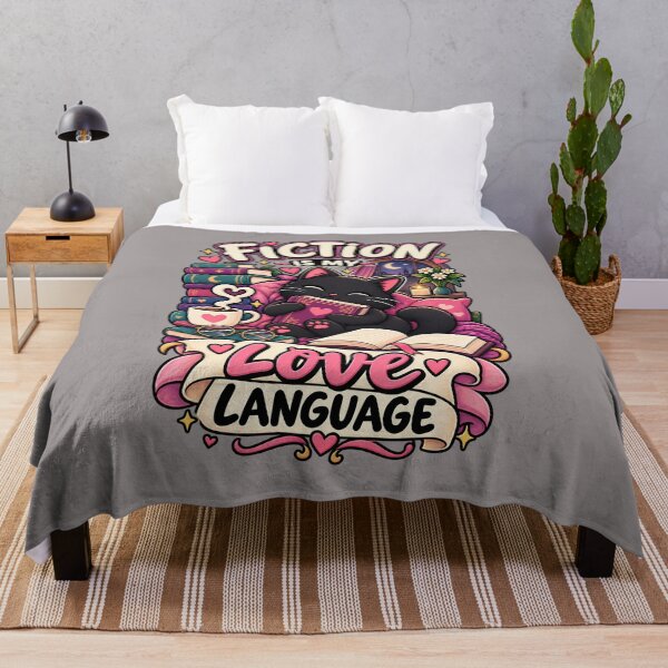 Item preview, Fiction Is My Love Language Cute Black Cat Book Lover Design designed and sold by CreativeLook25.