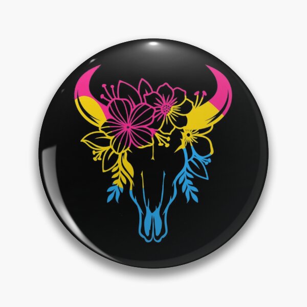 Item preview, Pansexual Western Cowgirl – Pan Pride Floral Bull Skull designed and sold by roartusa.