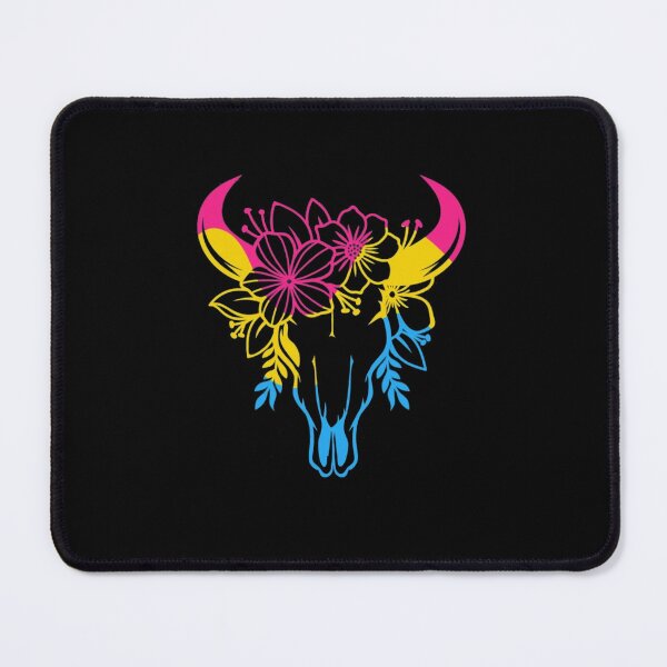 Item preview, Pansexual Western Cowgirl – Pan Pride Floral Bull Skull designed and sold by roartusa.