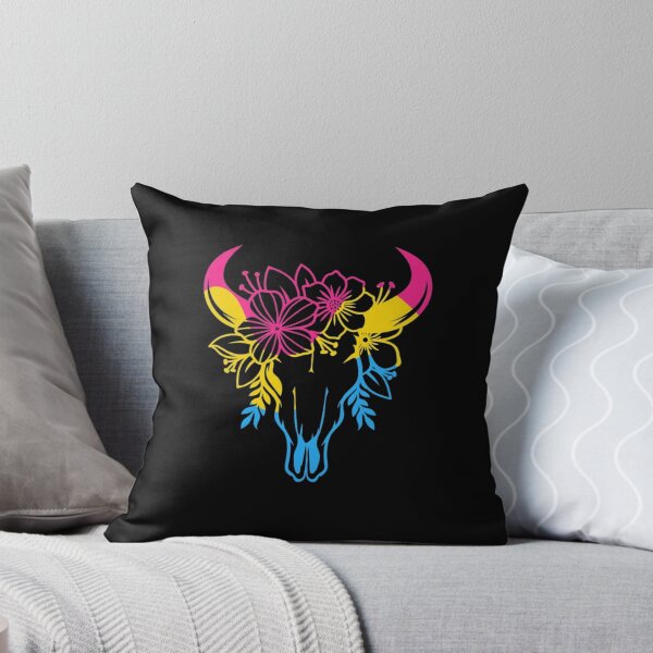 Item preview, Pansexual Western Cowgirl – Pan Pride Floral Bull Skull designed and sold by roartusa.