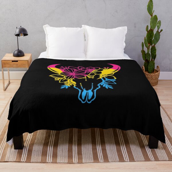 Item preview, Pansexual Western Cowgirl – Pan Pride Floral Bull Skull designed and sold by roartusa.