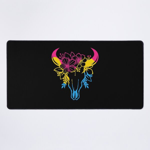 Item preview, Pansexual Western Cowgirl – Pan Pride Floral Bull Skull designed and sold by roartusa.