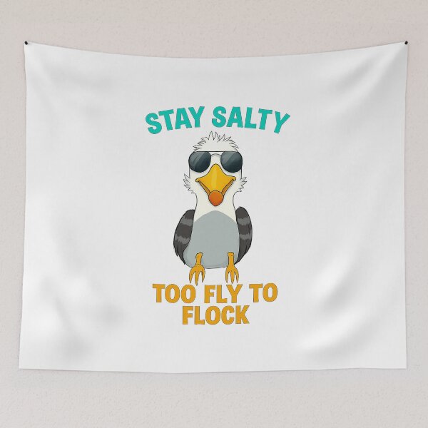 Item preview, Stay Salty Too Fly To Flock Cool Seagull Retro Beach Design designed and sold by retrotoonz.