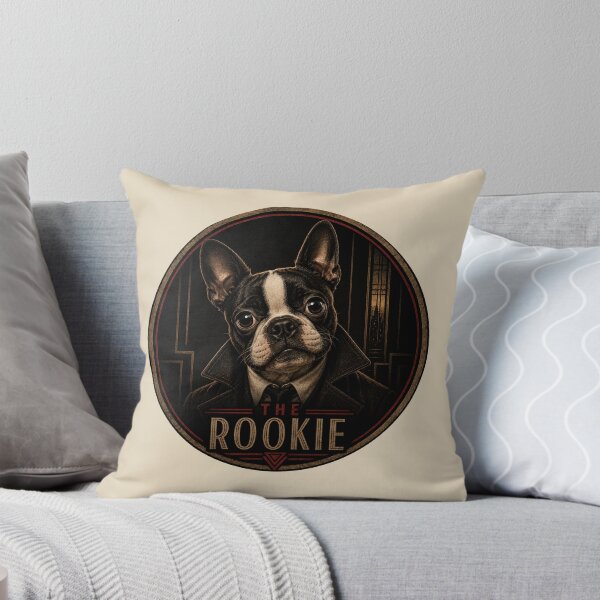 Item preview, The Rookie | Boston Terrier Noir Movie Poster | Shadows at Midnight designed and sold by FireWildChild.