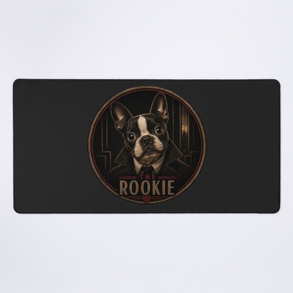 Item preview, The Rookie | Boston Terrier Noir Movie Poster | Shadows at Midnight designed and sold by FireWildChild.
