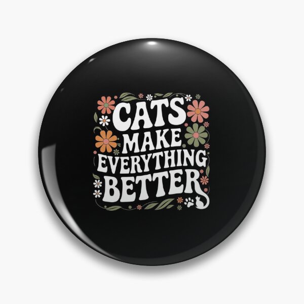 Item preview, Cats Make Everything Better | Cute Cat T-Shirt Slogan | Retro 70s Floral Graphic Design | Funny Gift Idea for Women and Girls | Vintage Cat Lover Motif designed and sold by Big Heart .