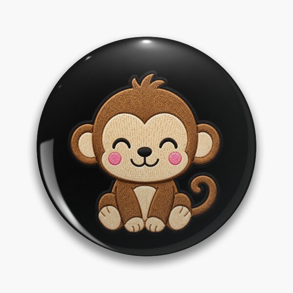 Item preview, Cute Baby Monkey Embroidery Patch Illustration designed and sold by ColorSplash123.
