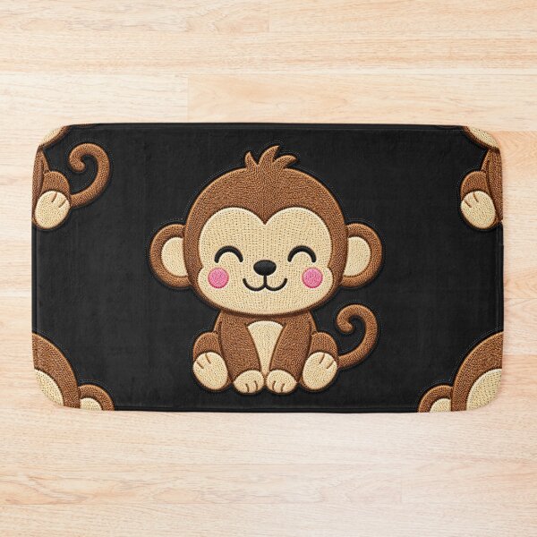 Item preview, Cute Baby Monkey Embroidery Patch Illustration designed and sold by ColorSplash123.
