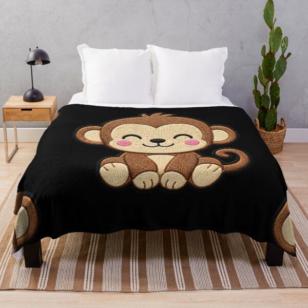 Item preview, Cute Baby Monkey Embroidery Patch Illustration designed and sold by ColorSplash123.
