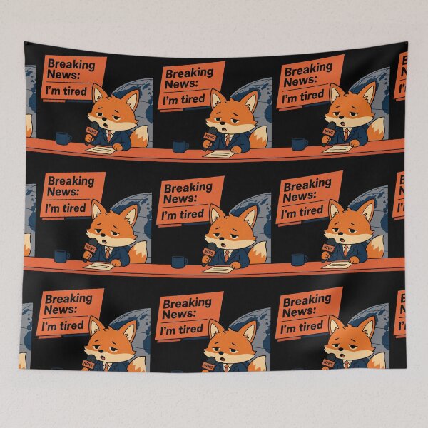 Item preview, Breaking News: I’m Tired – Baby Fox Reporter designed and sold by ManggaeJM.