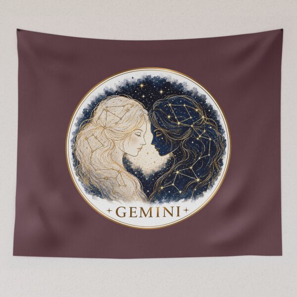Item preview, Gemini Celestial Twins Zodiac Astrology designed and sold by MythicMood.