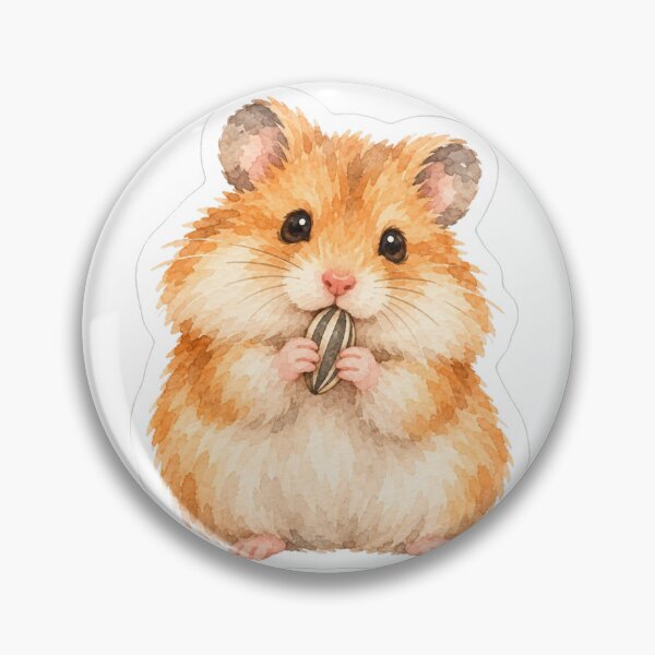 Item preview, watercolor hamster eating a sunflower seed designed and sold by introvertarts.