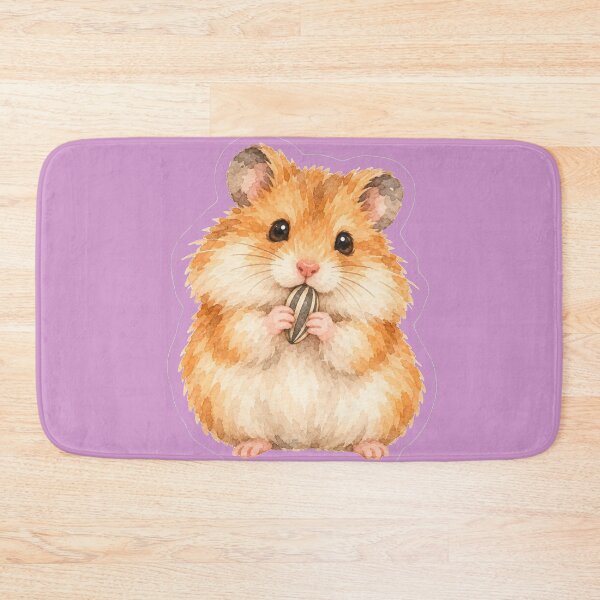 Item preview, watercolor hamster eating a sunflower seed designed and sold by introvertarts.
