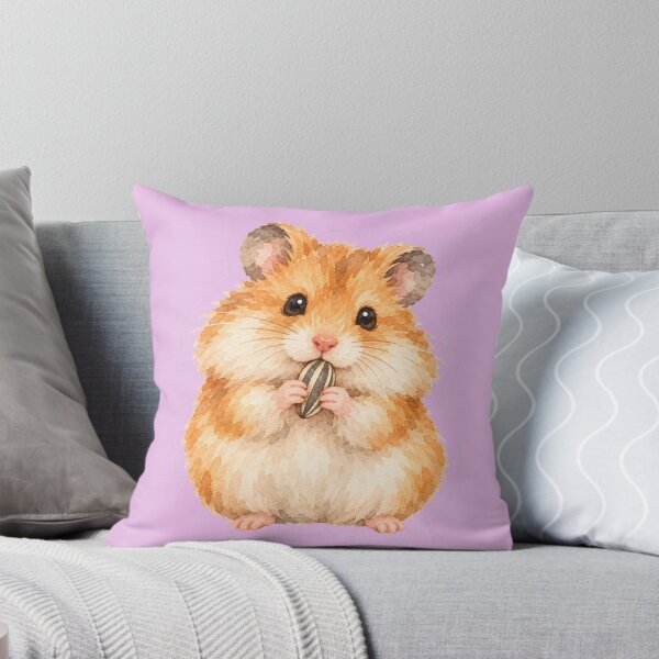 Item preview, watercolor hamster eating a sunflower seed designed and sold by introvertarts.