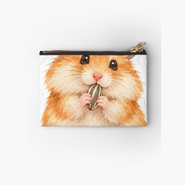 Item preview, watercolor hamster eating a sunflower seed designed and sold by introvertarts.