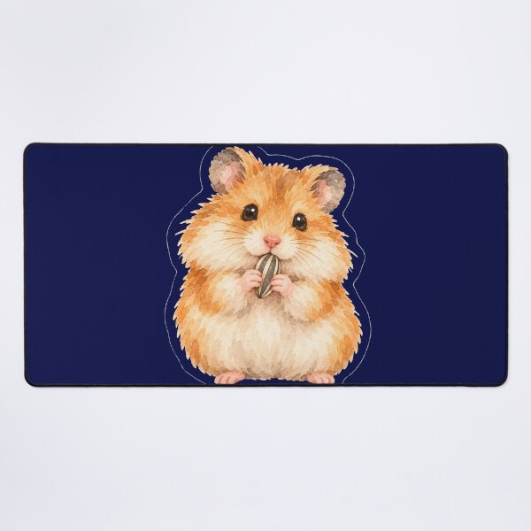 Item preview, watercolor hamster eating a sunflower seed designed and sold by introvertarts.