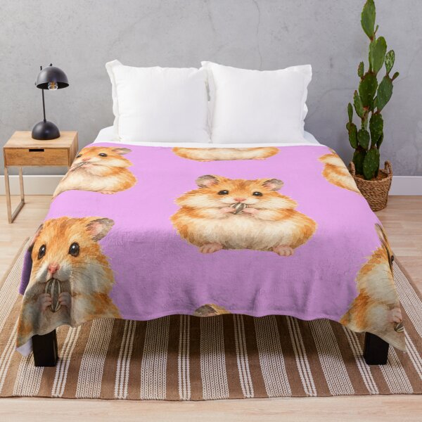 Item preview, watercolor hamster eating a sunflower seed designed and sold by introvertarts.