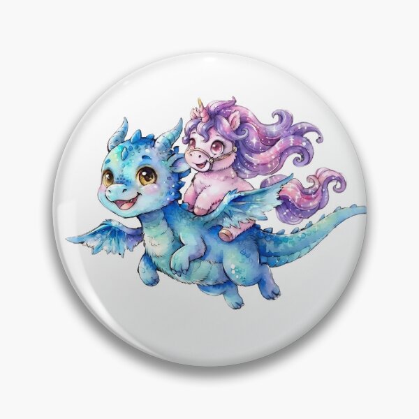 Item preview, Magical Duo: Baby Dragon Carrying a Unicorn designed and sold by ArtisticDesignsbyLinda.