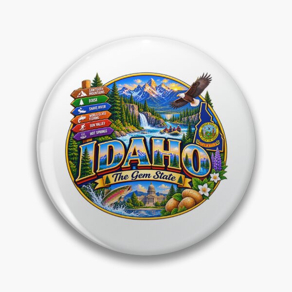 Item preview, Idaho Gem State Mountain Travel Doodle designed and sold by Awarrie.