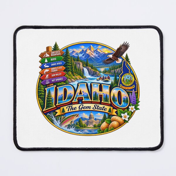 Item preview, Idaho Gem State Mountain Travel Doodle designed and sold by Awarrie.