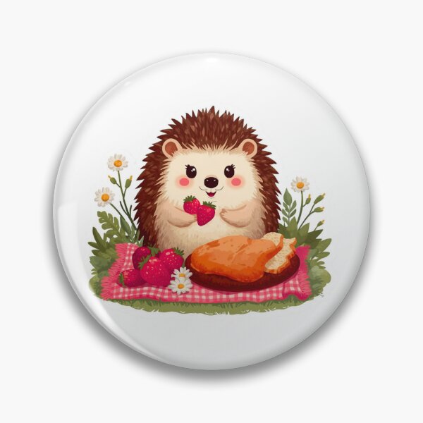 Item preview, Hedgehog Strawberry Picnic in a Meadow designed and sold by Pandey14.