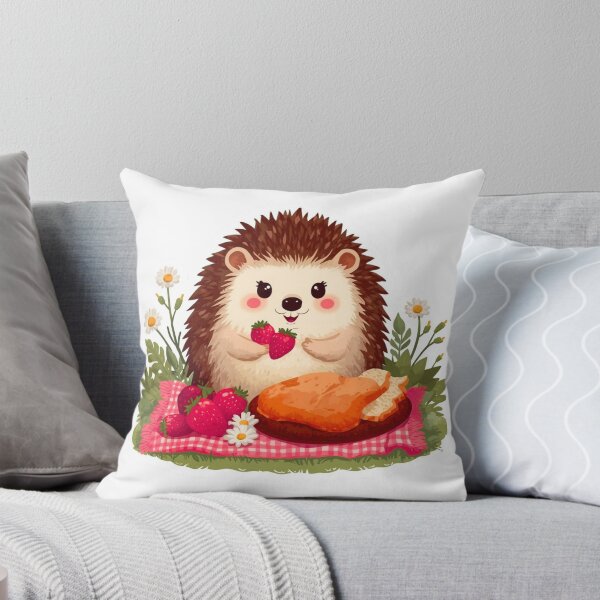 Item preview, Hedgehog Strawberry Picnic in a Meadow designed and sold by Pandey14.