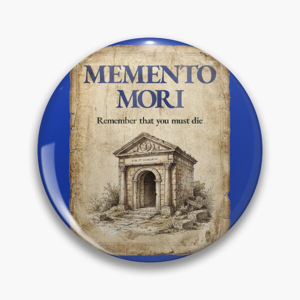 Item preview, Memento Mori - Vintage Distressed Stoic Quote - Egyptian Blue Version designed and sold by Stoic Core.