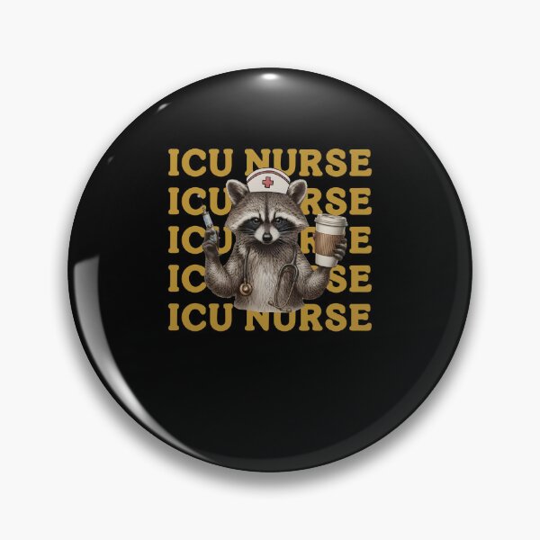 Item preview, ICU Nurse Raccoon Coffee Lover Design designed and sold by phoebelevine.