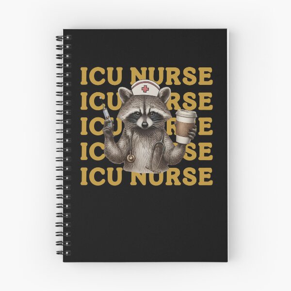 Item preview, ICU Nurse Raccoon Coffee Lover Design designed and sold by phoebelevine.