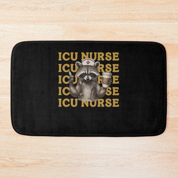 Item preview, ICU Nurse Raccoon Coffee Lover Design designed and sold by phoebelevine.