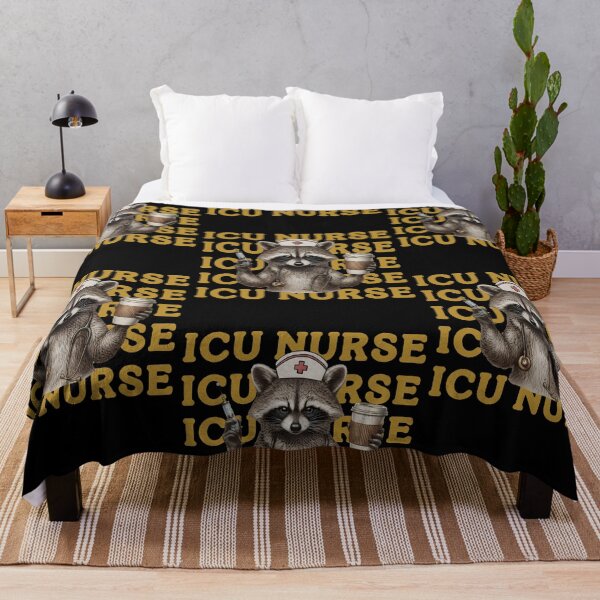 Item preview, ICU Nurse Raccoon Coffee Lover Design designed and sold by phoebelevine.