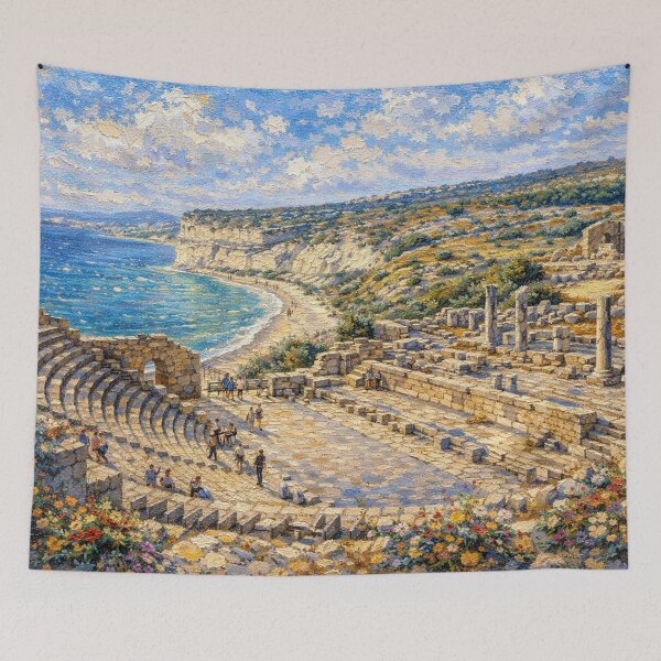 Item preview, A painting of Kourion, Cyprus – A Beautiful City in Europe. designed and sold by GalleryKauffeld.