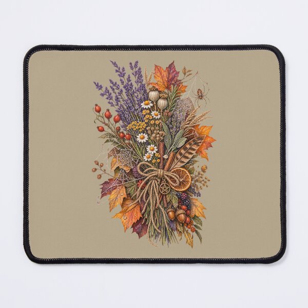 Item preview, Cottagecore Herbs & Autumn Leaves Watercolor Art – Cozy Halloween Print designed and sold by MagicMakerPh.