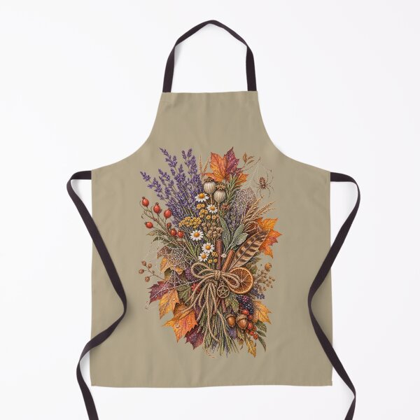 Item preview, Cottagecore Herbs & Autumn Leaves Watercolor Art – Cozy Halloween Print designed and sold by MagicMakerPh.