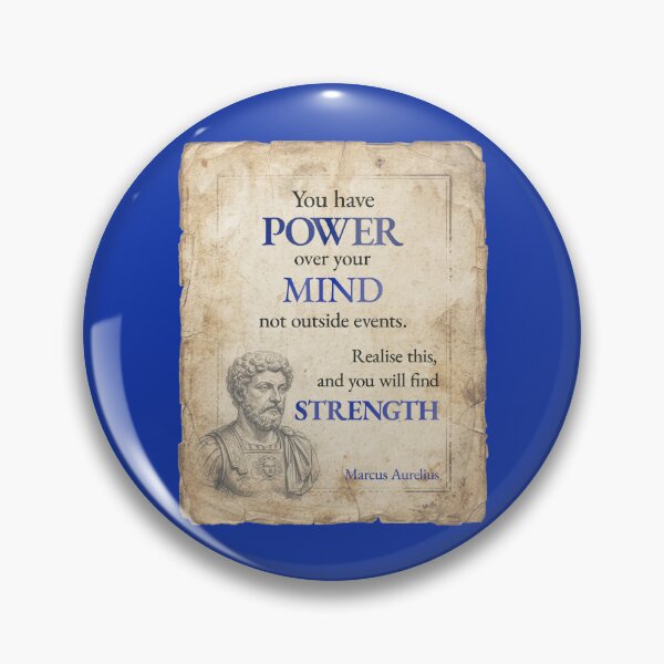 Item preview, You Have POWER Over Your Mind – Marcus Aurelius - Vintage Distressed Stoic Quote - Egyptian Blue Version designed and sold by Stoic Core.