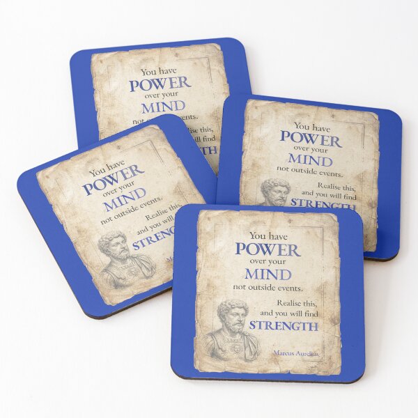 Item preview, You Have POWER Over Your Mind – Marcus Aurelius - Vintage Distressed Stoic Quote - Egyptian Blue Version designed and sold by Stoic Core.