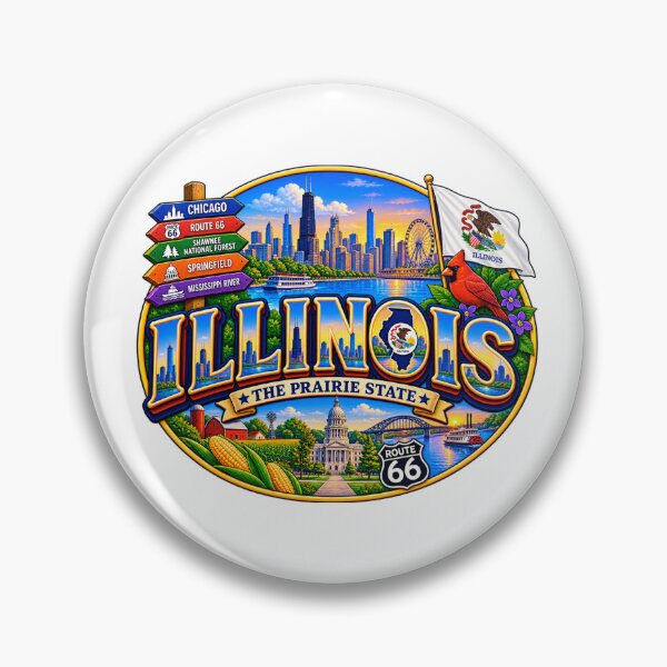 Item preview, Illinois Prairie State Travel Doodle designed and sold by Awarrie.