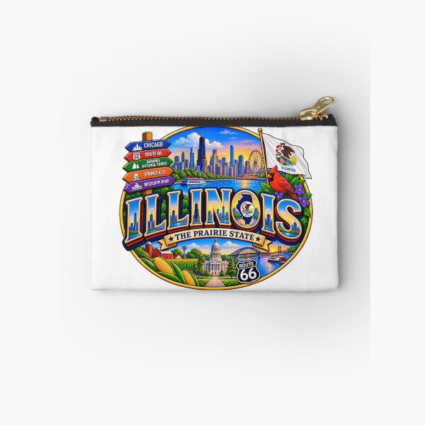 Item preview, Illinois Prairie State Travel Doodle designed and sold by Awarrie.