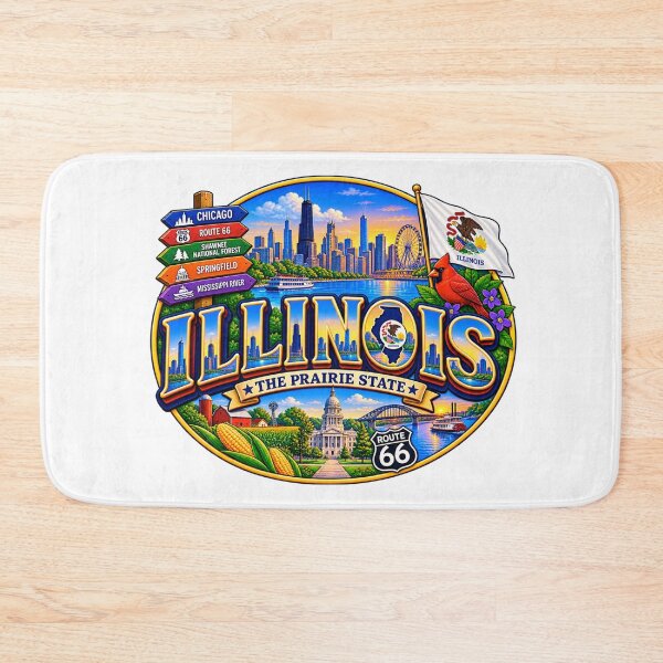 Item preview, Illinois Prairie State Travel Doodle designed and sold by Awarrie.
