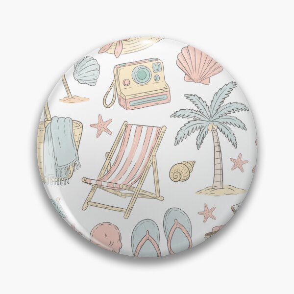 Item preview, Cute Pastel Summer Beach Vibe Doodle Set designed and sold by GROOVY SOUL.