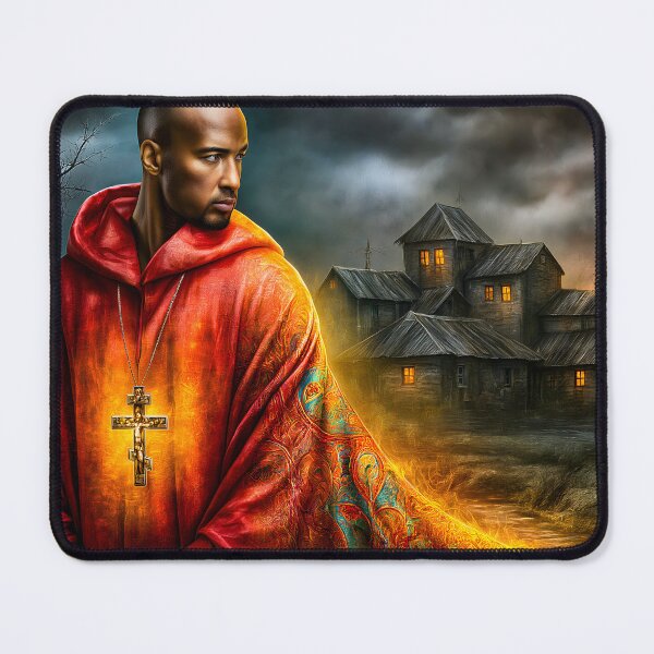 Item preview, Mysterious Man in Enigmatic Landscape at Dusk designed and sold by Artessie.