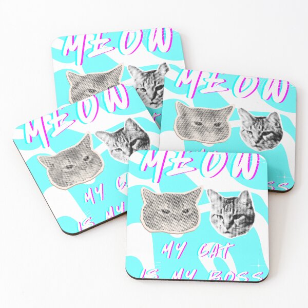 Item preview, Meow My Cat Is My Boss Retro Cyan Cat Design designed and sold by ReGenDx.